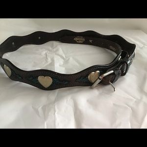 Heart design western scalloped belt